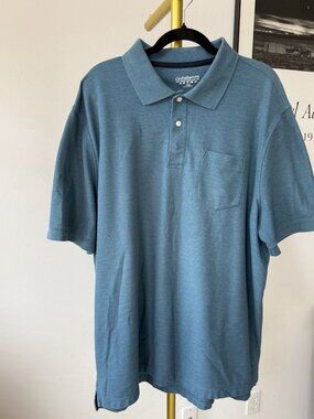 Croft & Barrow Mens XXL Blue Polo Shirt Pique True Comfort Casual